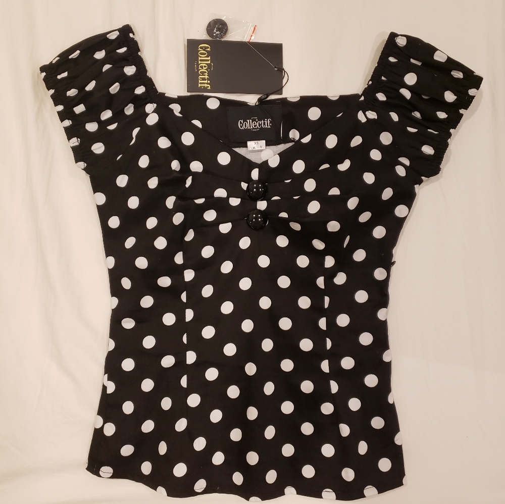 Polka Dot Top Vintage Pin-up Style